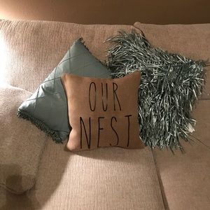 Rae Dunn inspired burlap pillow